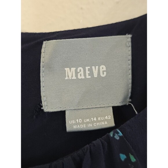 Anthropologie Maeve Larkspur 100% Silk Midi Dress Size 10 Floral Sleeveless - Picture 9 of 10